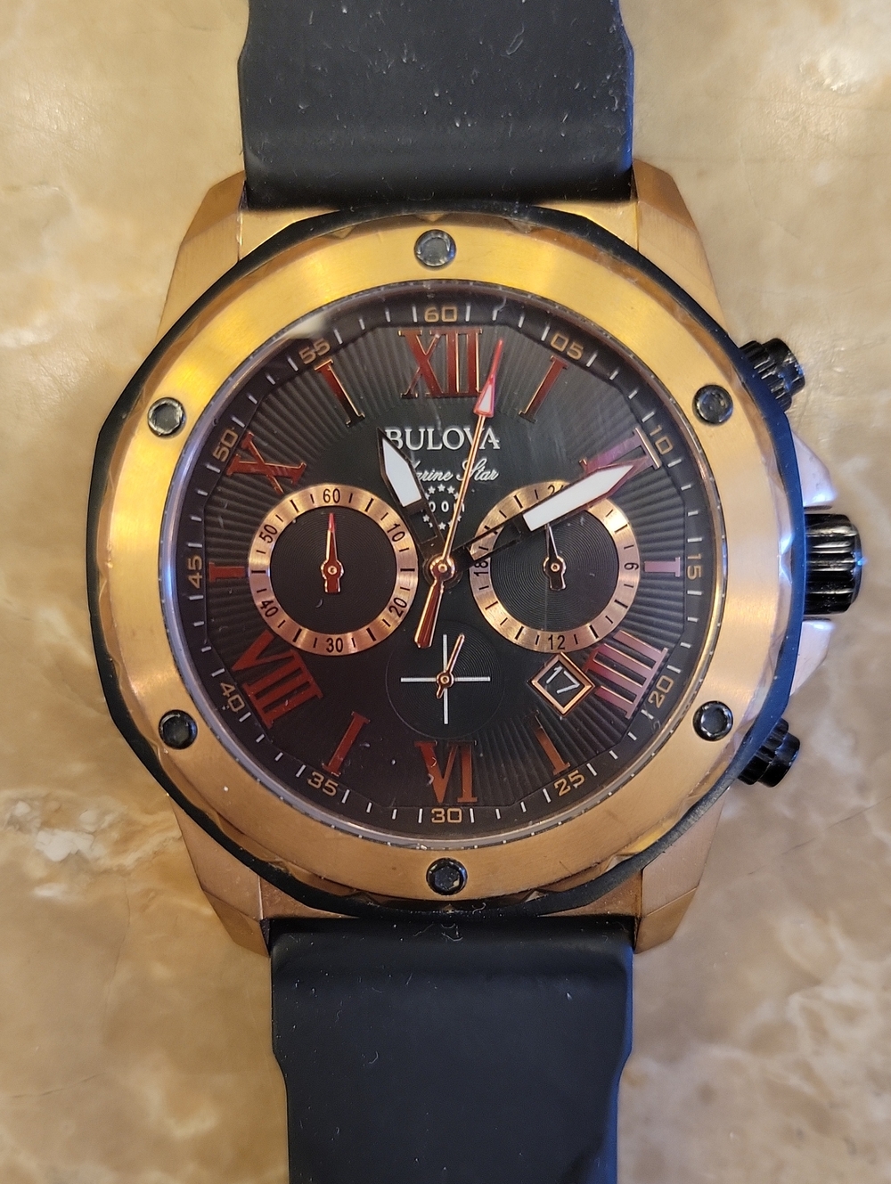 Bulova Men's Marine Star Rosedold & and Black Watch